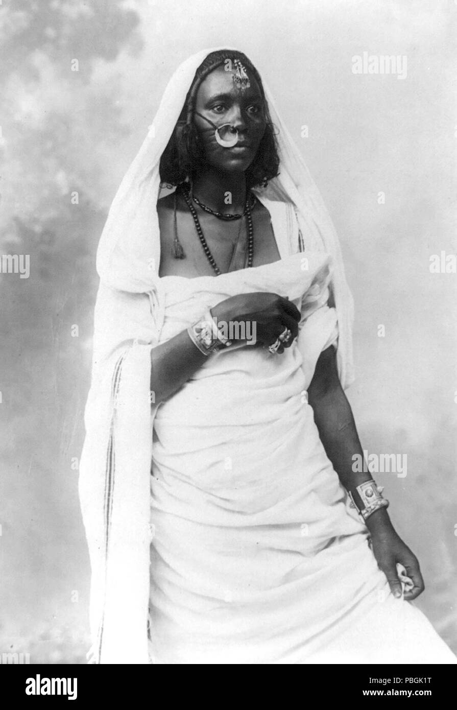 Donna nubiano, Sudan anglo-egiziana 1890-1923 Foto Stock