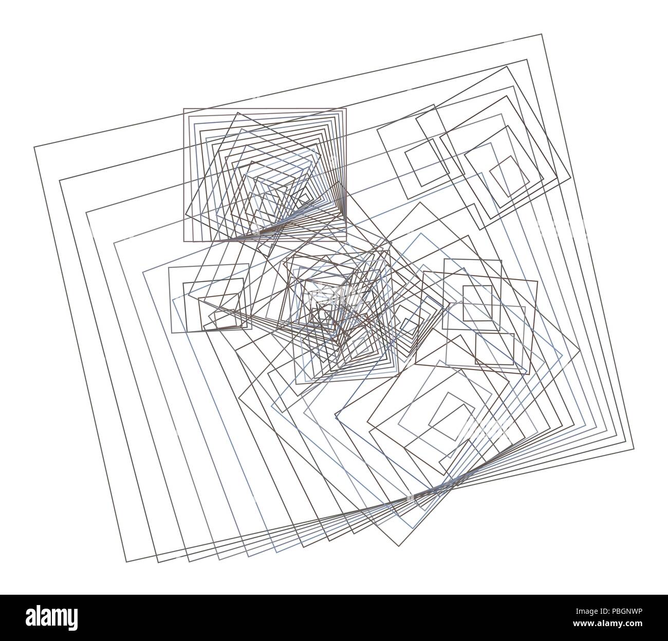 Forma di quadrato, rettangolo, geometrica astratta configurazione di sfondo. Illustrazione di vettore grafico. Illustrazione Vettoriale