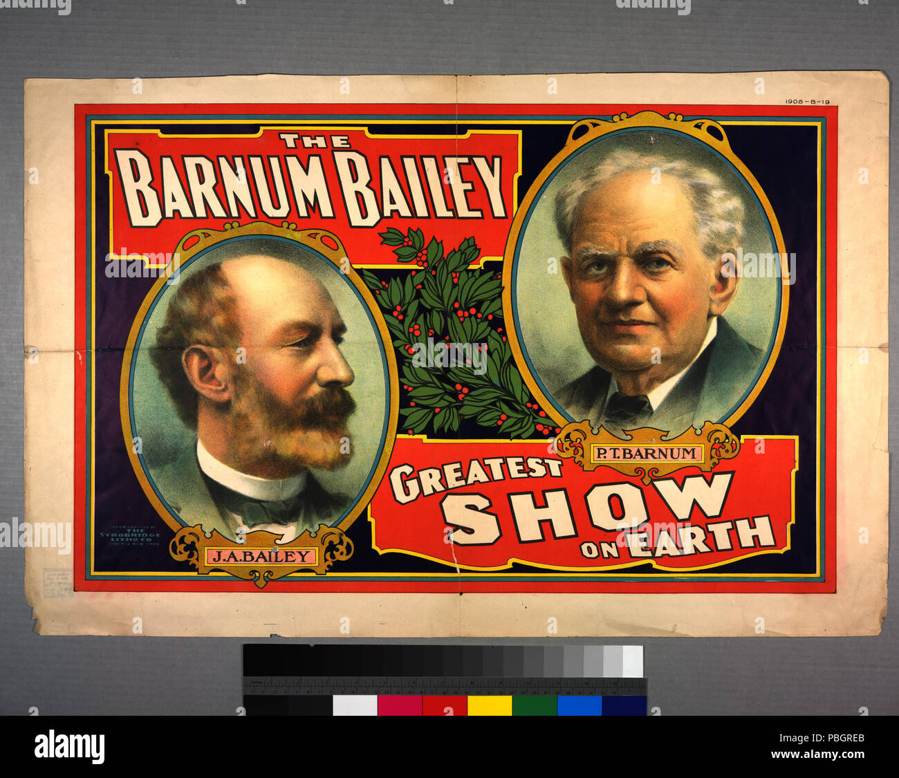 1613 Il Barnum Bailey più grande spettacolo sulla terra poster di circo 1908 NYPL Foto Stock