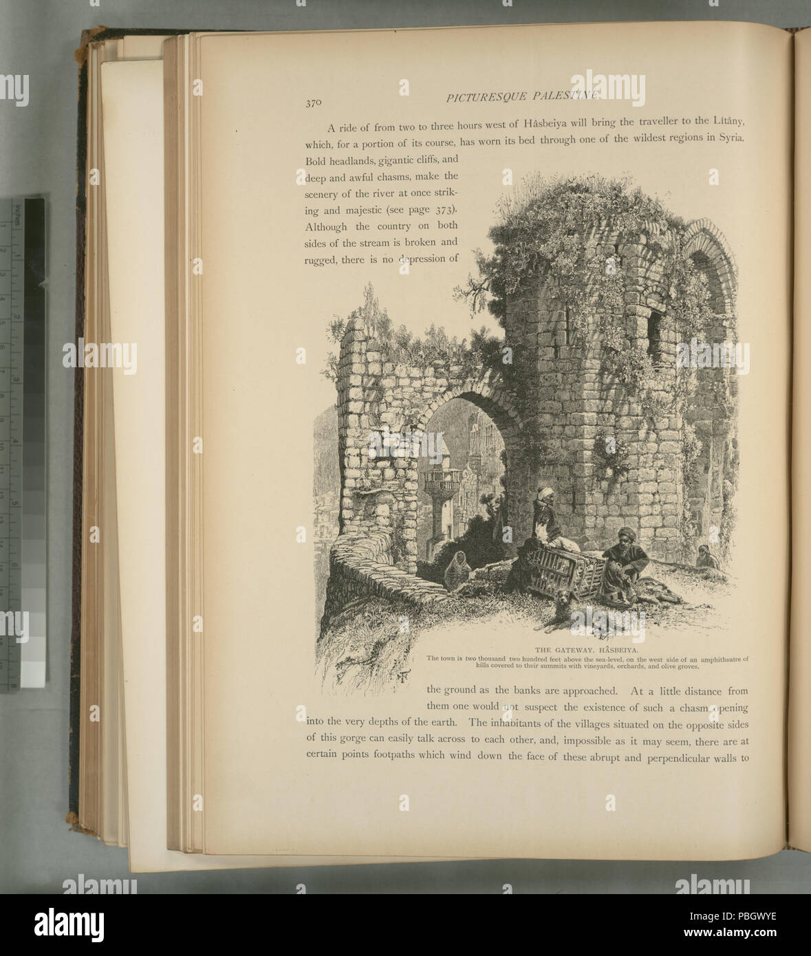 1637 Il gateway, Hâsbeiya. La città è di due mila duecento metri sopra il livello del mare, sul lato ovest di un anfiteatro di colline coperte ai loro vertici con vigneti, frutteti e (NYPL b10607452-80491) Foto Stock