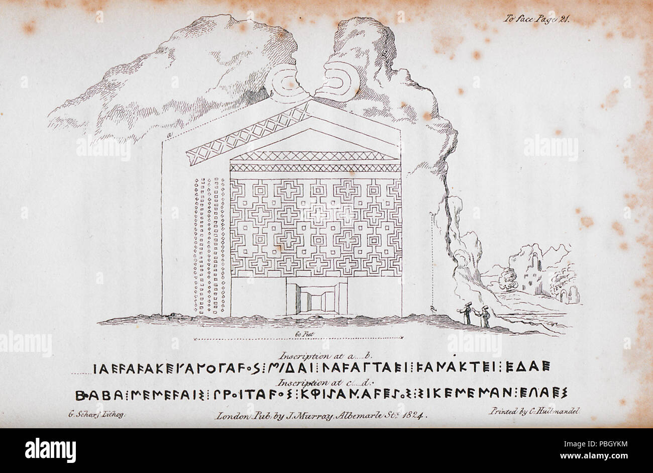 1656 Il monumento Midas a Yazilikaya vicino a Eskisehir - Leake William Martin - 1824 Foto Stock