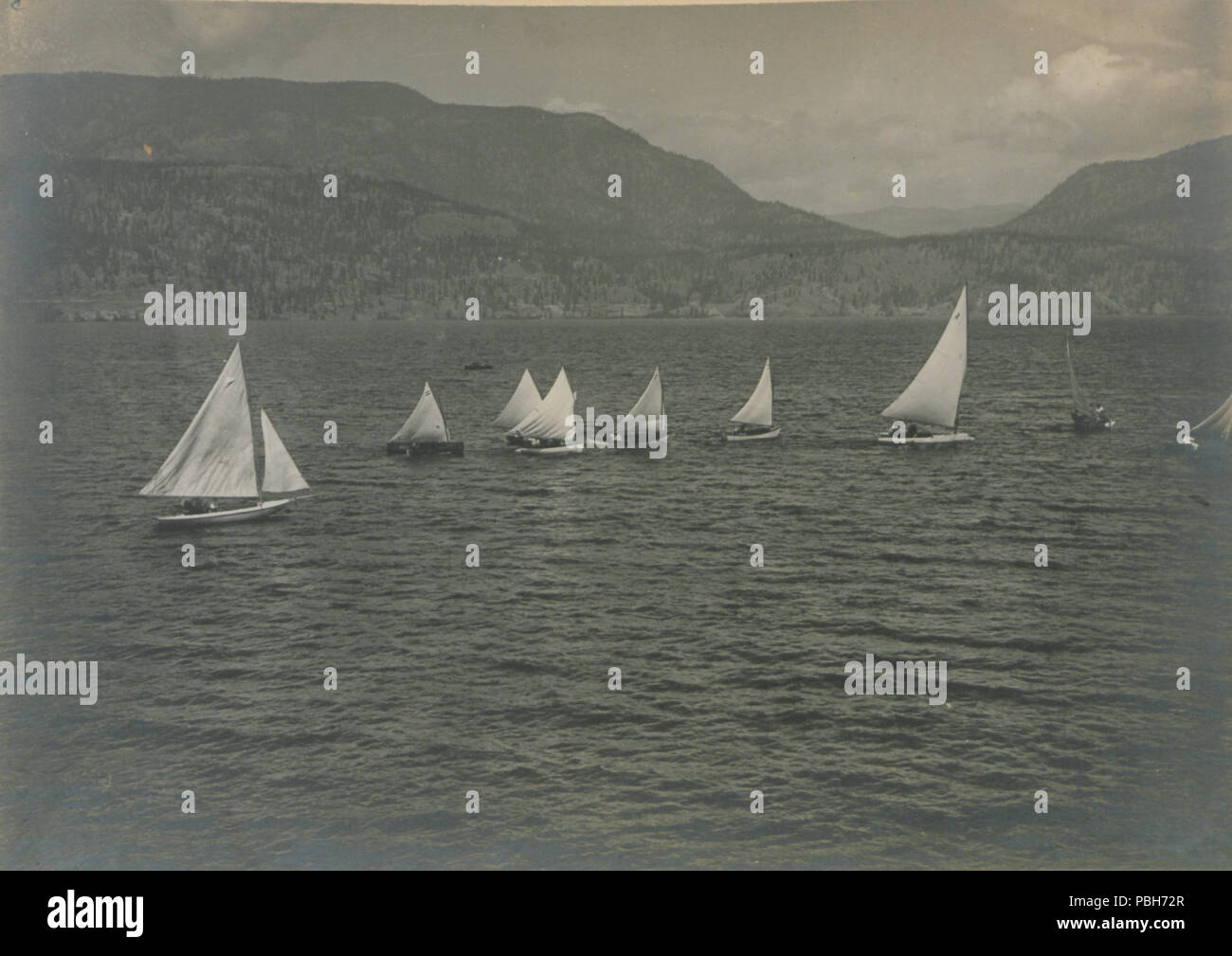 1698 sail boat race, tempo di regata, 1909 (HS85-10-21806) Foto Stock