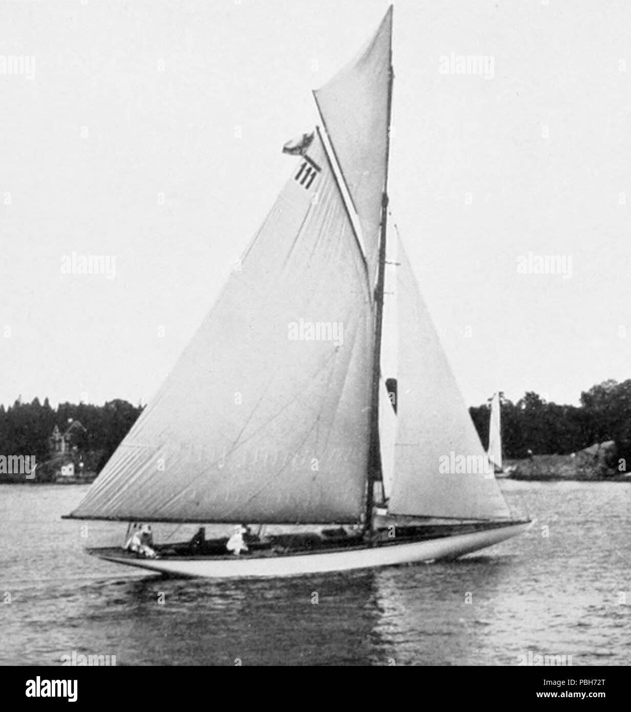 1698 La barca a vela Nina al 1912 Olimpiadi Foto Stock