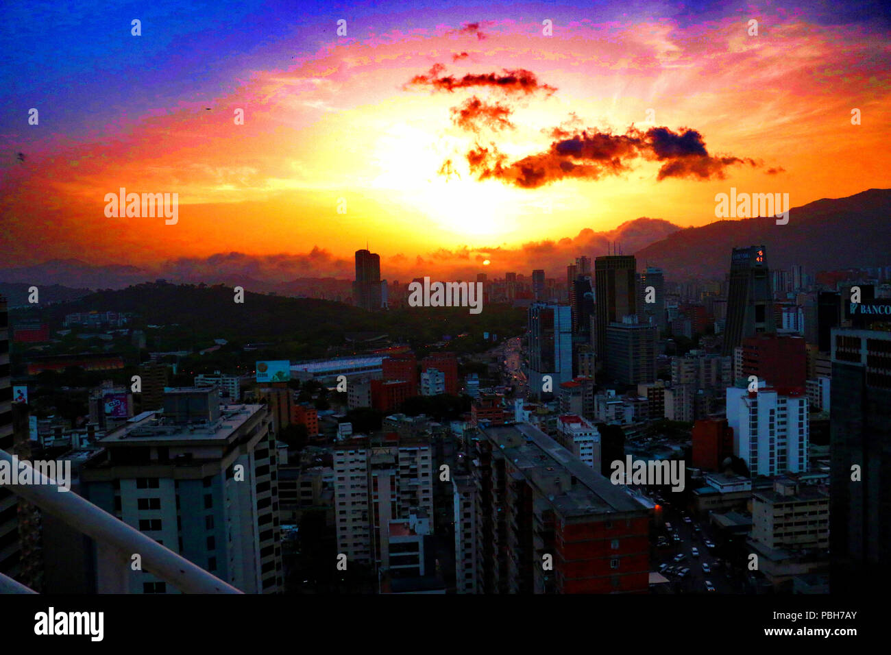 Architettura della Sabana Grande Area in Caracas Venezuela, quartiere degli affari e dello shopping. Foto Stock