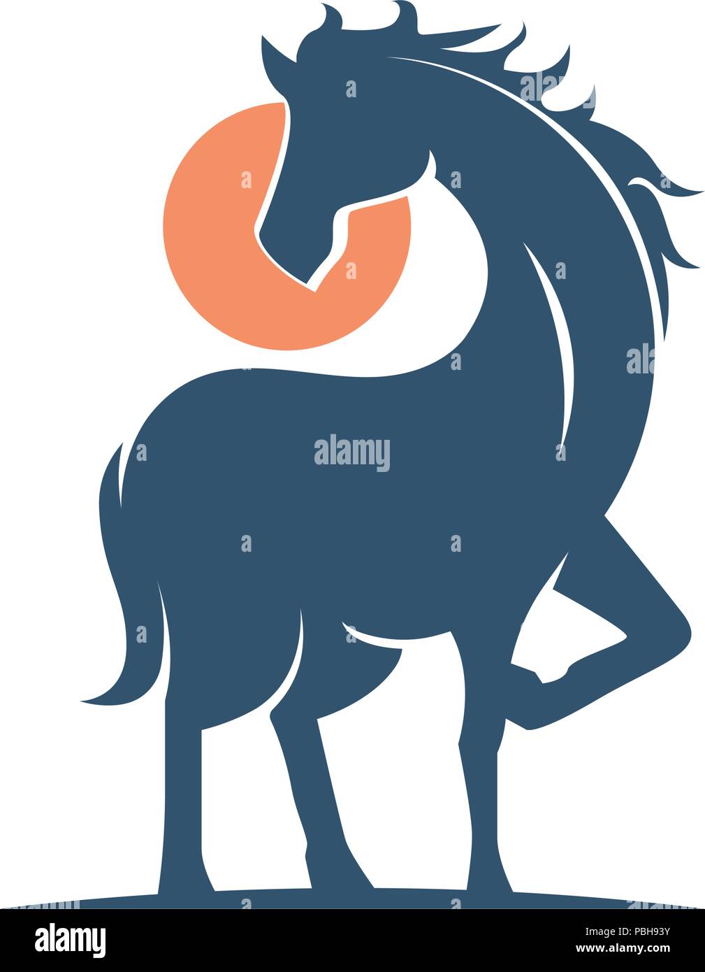 Gallant elegante cavallo equestre Cool illustrazione del simbolo Illustrazione Vettoriale