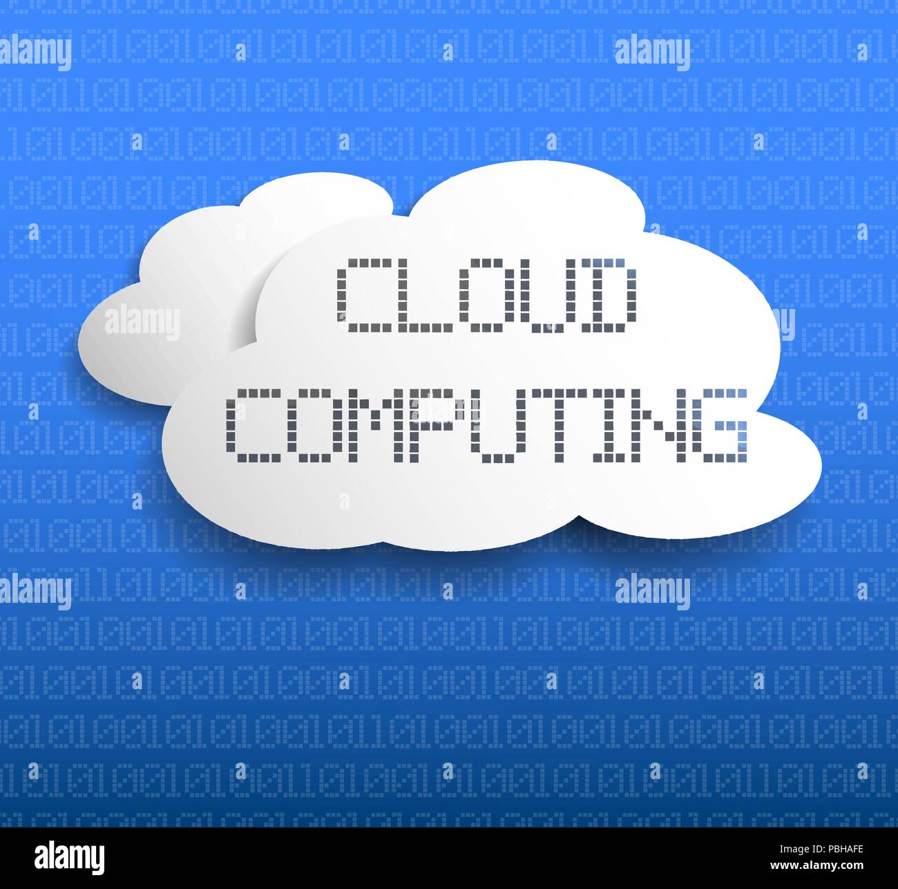 Lo storage cloud o cloud computing concept Illustrazione Vettoriale