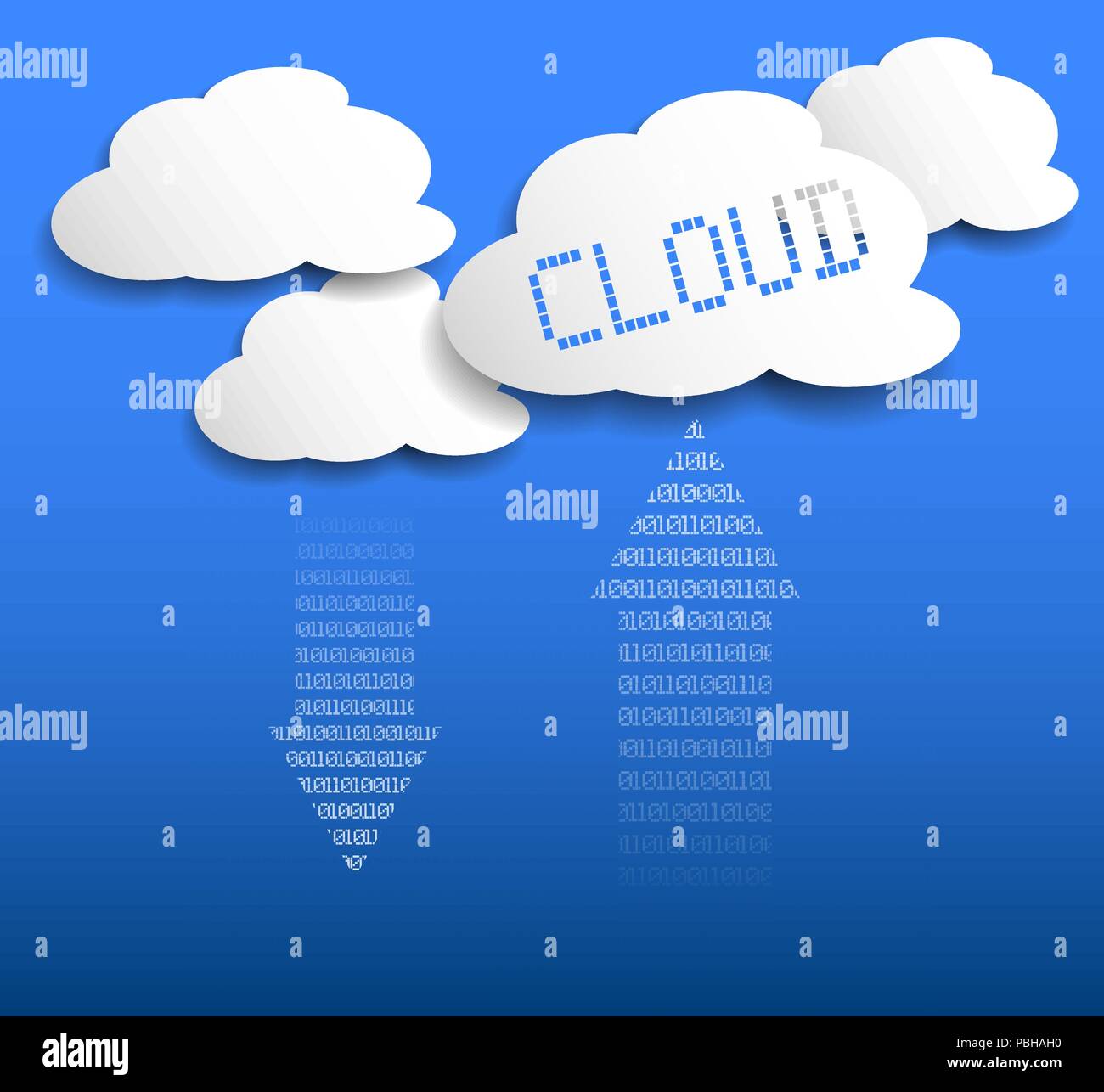 Il cloud storeage o cloud computing concept Illustrazione Vettoriale