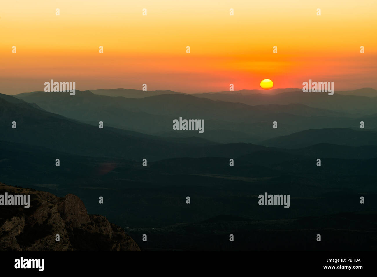 La bellezza della natura del paesaggio di montagna della Crimea, la foto in orizzontale Foto Stock