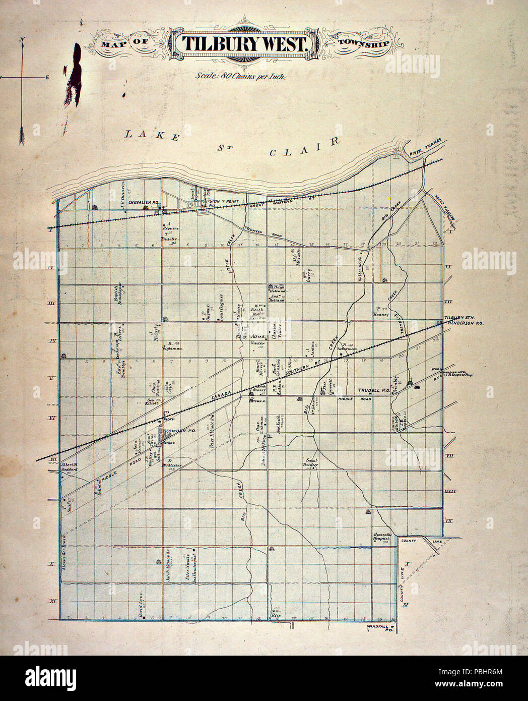 1748 Tilbury West township di 1881, Essex County, Ontario Foto Stock