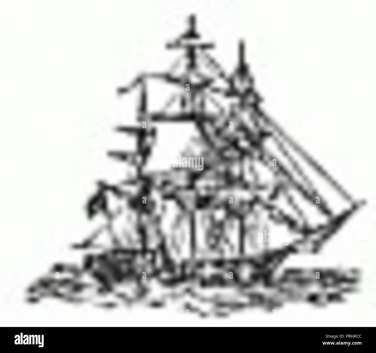 1751 Piccolo Veliero disegno Foto Stock