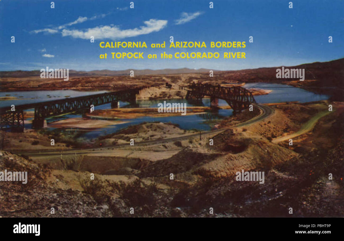 1756 Topock AZ - Californai e Arizona confina con il Fiume Colorado (BNI 436813) Foto Stock