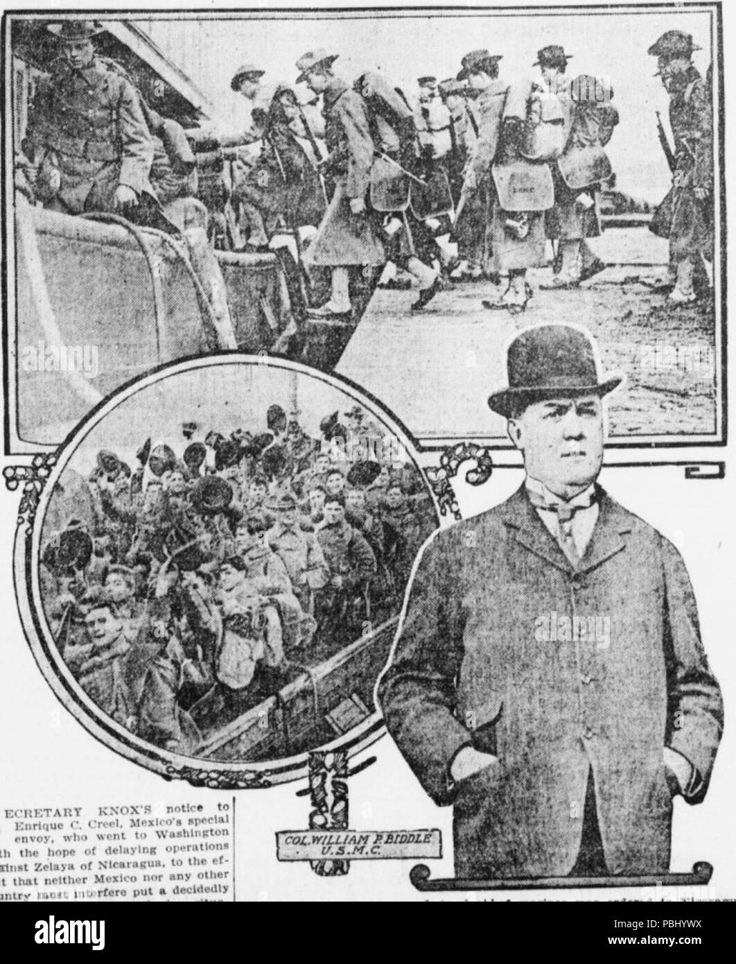 1785 U.S. Marines e il Colonnello William P. Biddle Foto Stock