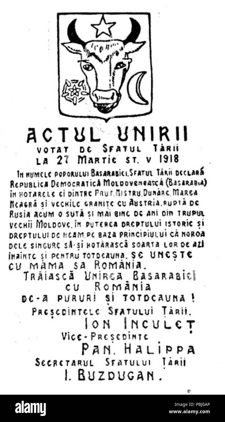 1789 unificazione della Romania &AMP; Bessarabia Foto Stock
