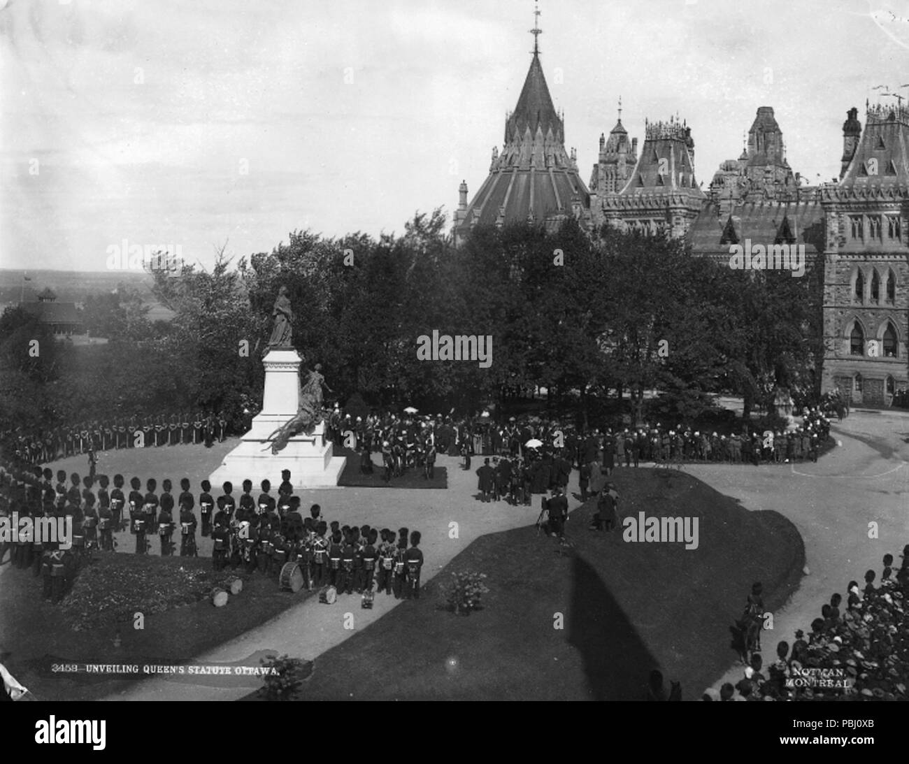 1793 Inaugurazione statua della regina a Ottawa 1901 Foto Stock