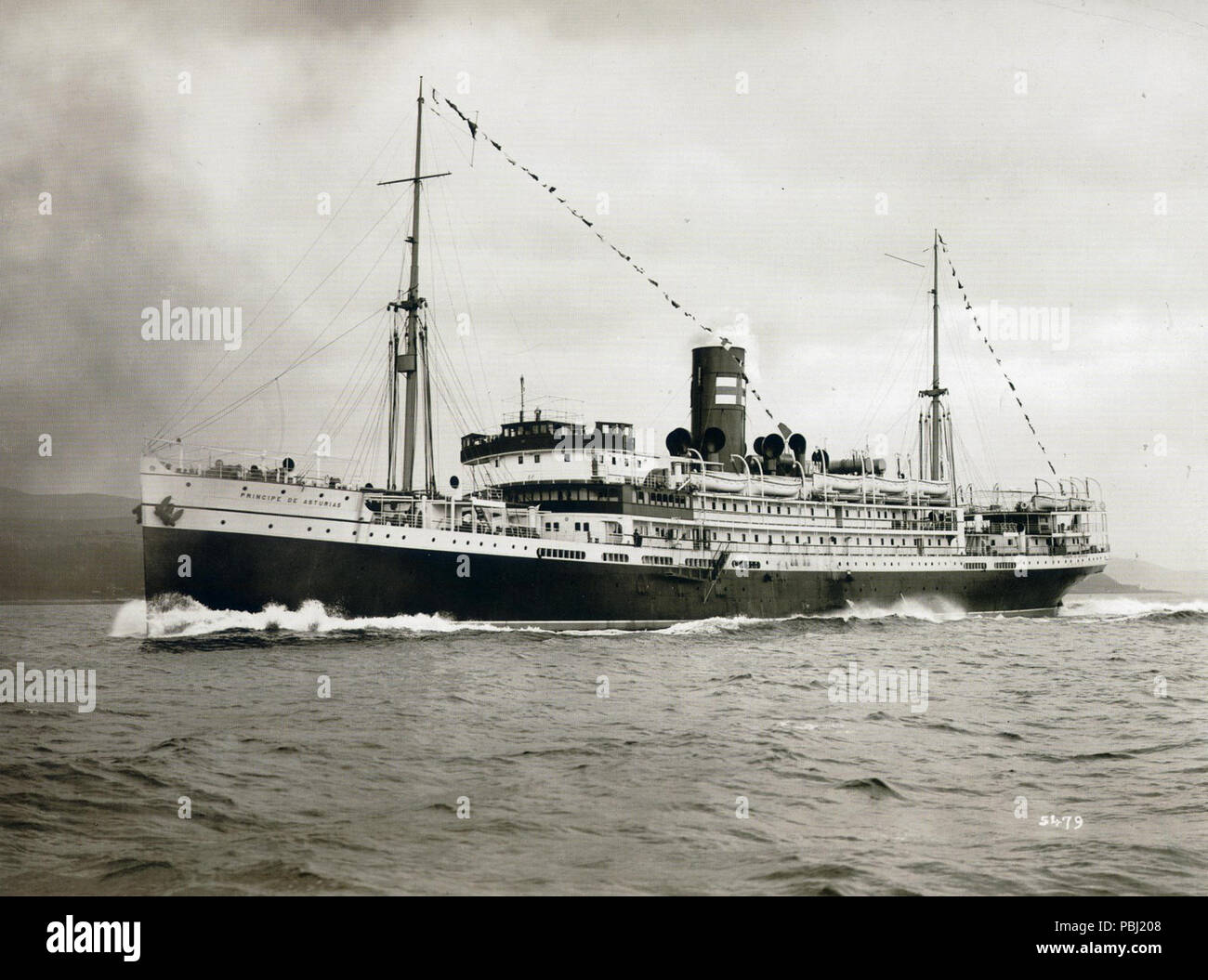 Vapore 1800 Príncipe de Asturias en Pruebas de mar Foto Stock