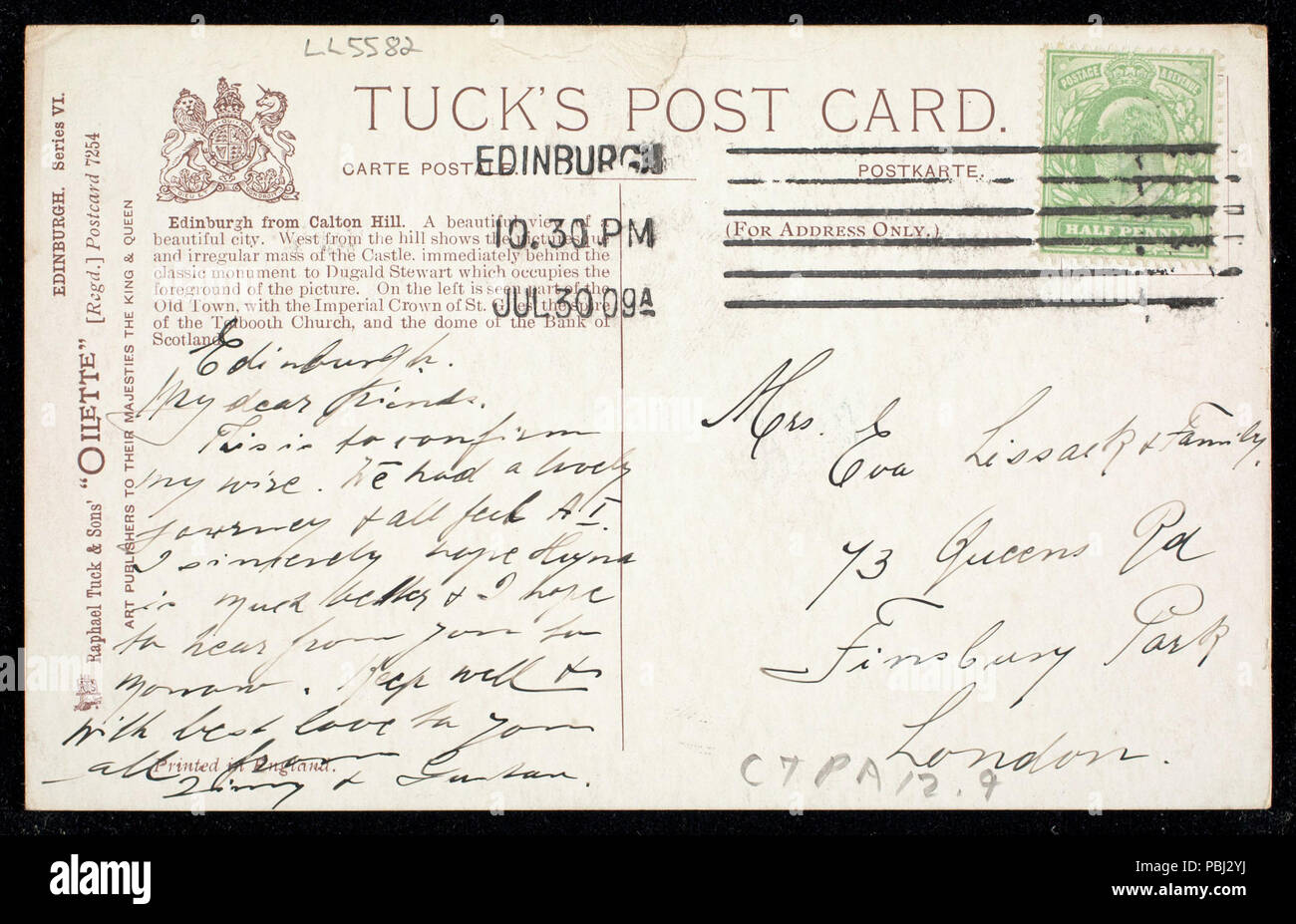 1807 Vista da Calton Hill, Edimburgo (BNI 438151) Foto Stock