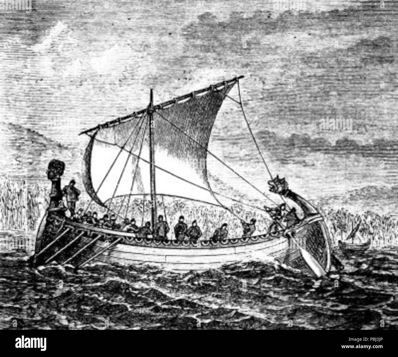 1819 Viking Ship Foto Stock