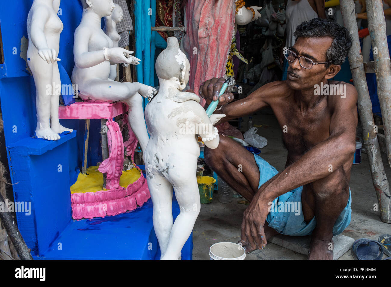 Kumartuli, quartiere delle statue, Calcutta, India Foto Stock