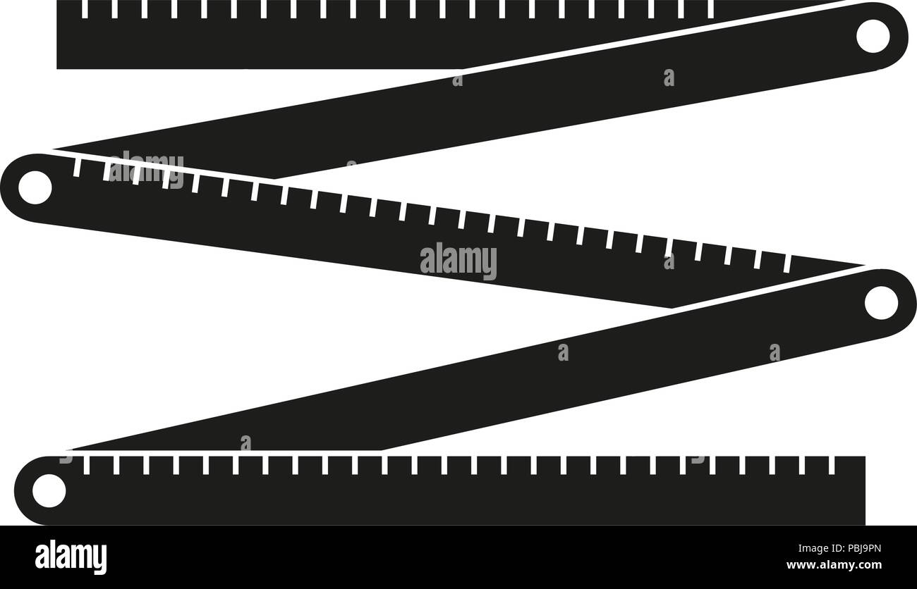 Bianco e nero righello pieghevole silhouette Immagine e Vettoriale - Alamy