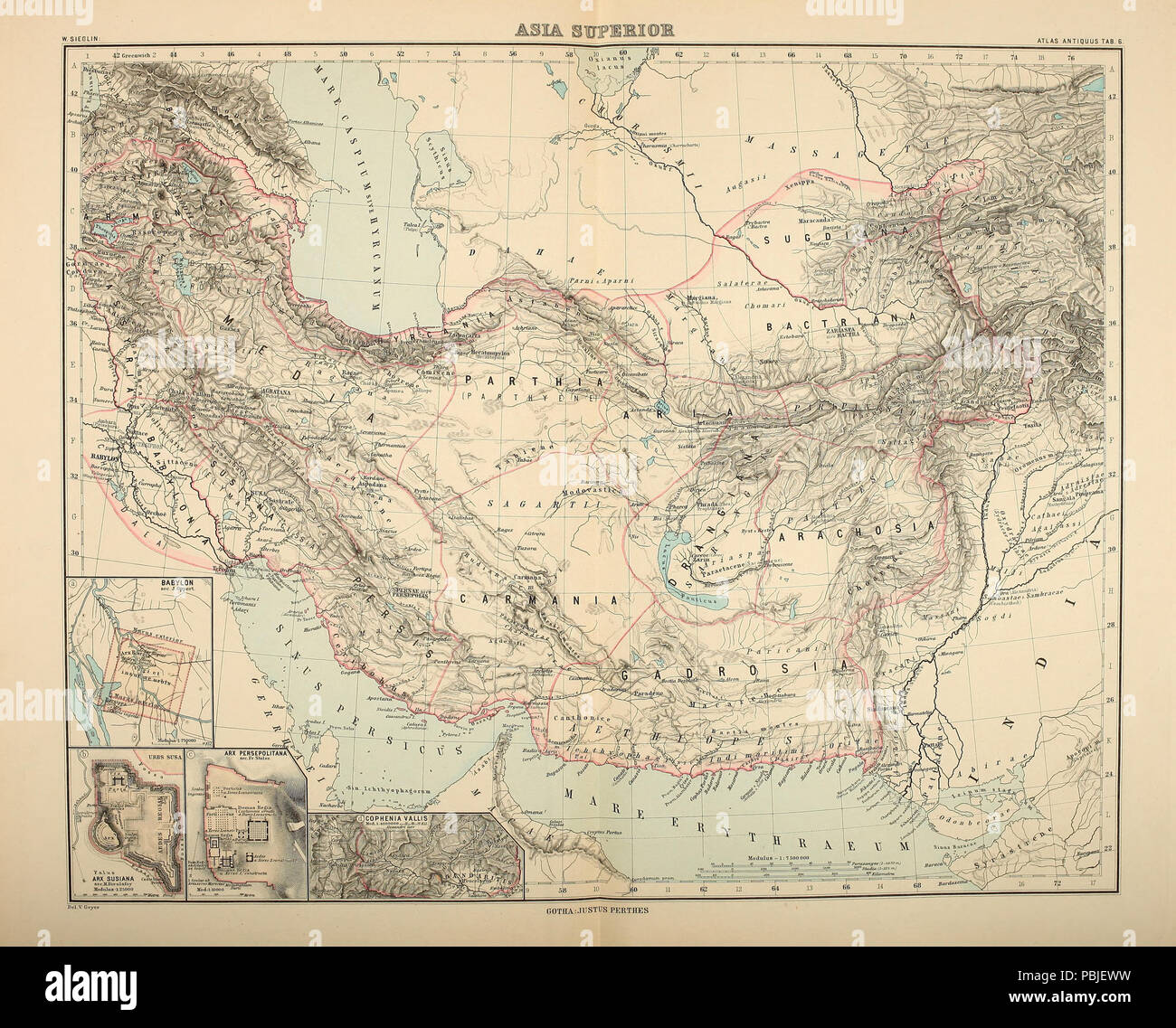 1121 No. 6. Oberasien zwischen Euphrat und Indus Foto Stock