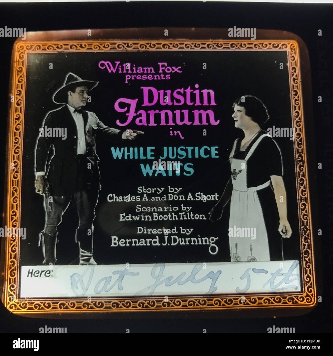 1848 mentre la giustizia attende (1922) lantern slide Foto Stock