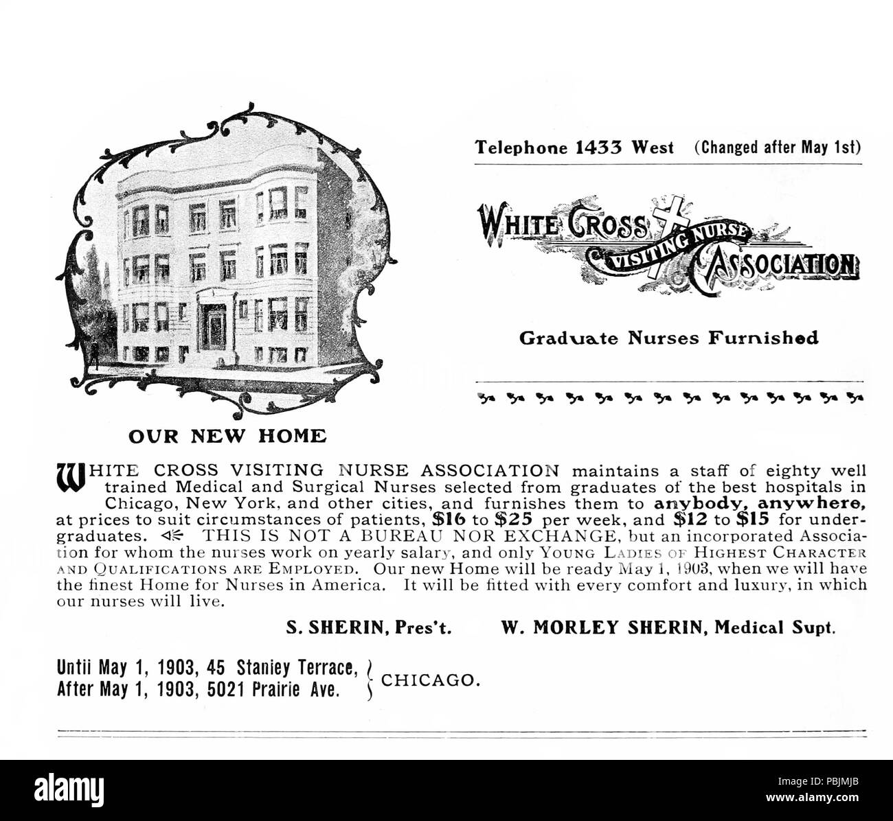 1851 White-Cross-VNA-Chicago-1902 Foto Stock