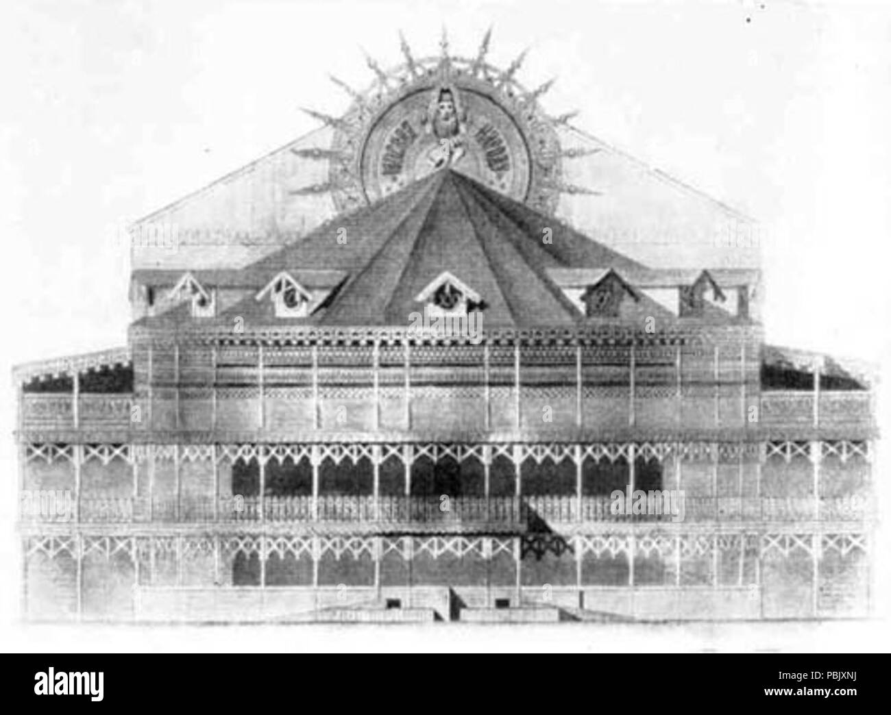 1895 Проект временного Народного театра на Варварской площади в Москве Foto Stock