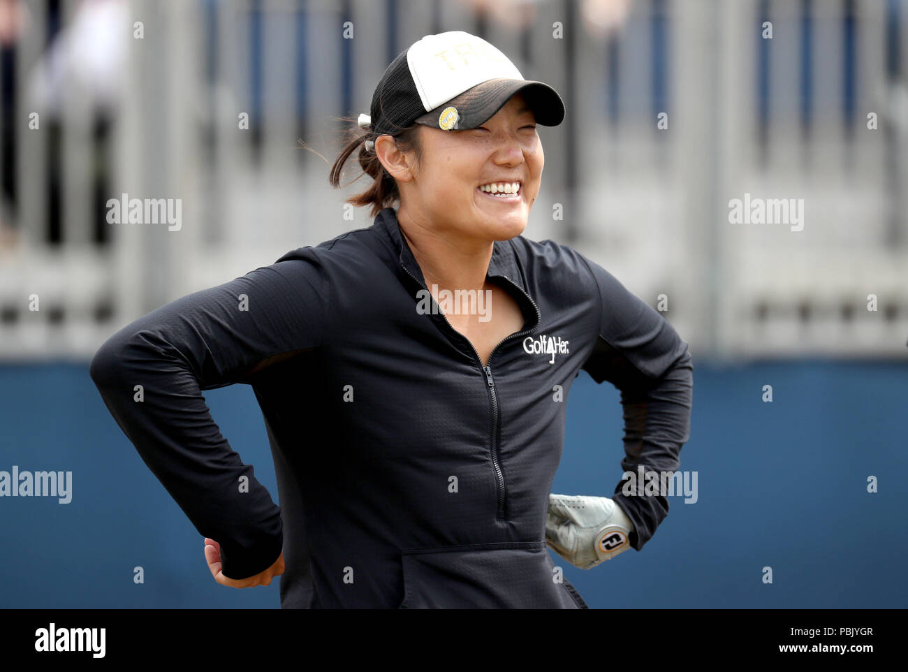 USA's Tiffany Joh sul 1 ° tee durante il terzo giorno del 2018 Aberdeen Standard Investments Ladies Scottish Open al Gullane Golf Club. STAMPA ASSOCIAZIONE Foto, Foto data: Sabato 28 luglio 2018. Il credito fotografico dovrebbe essere: Jane Barlow/PA Wire. Foto Stock