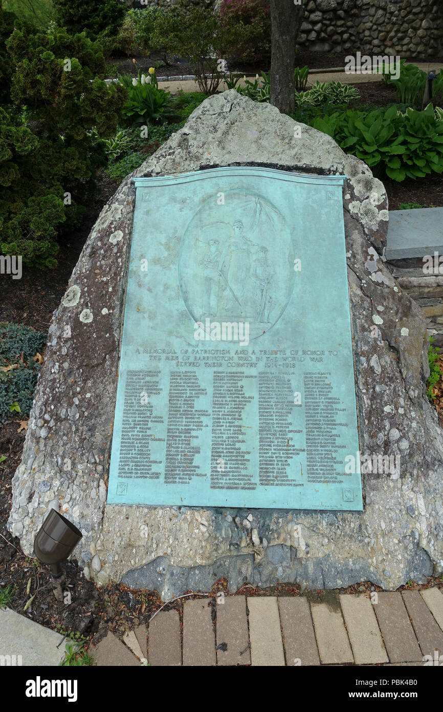 1870 la guerra mondiale I Memorial - Barrington, RI - DSC03904 Foto Stock