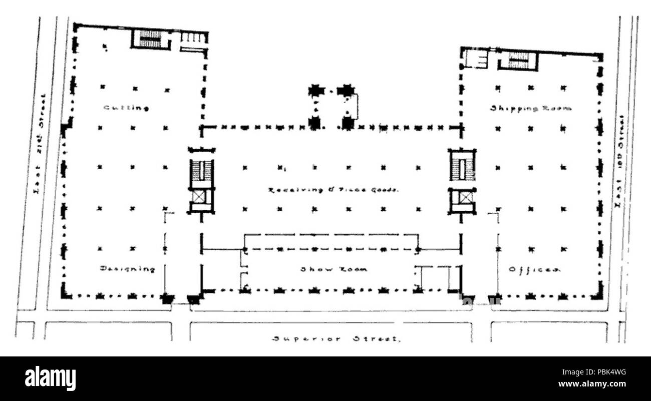 737 H Nero e società piano di pavimento Foto Stock