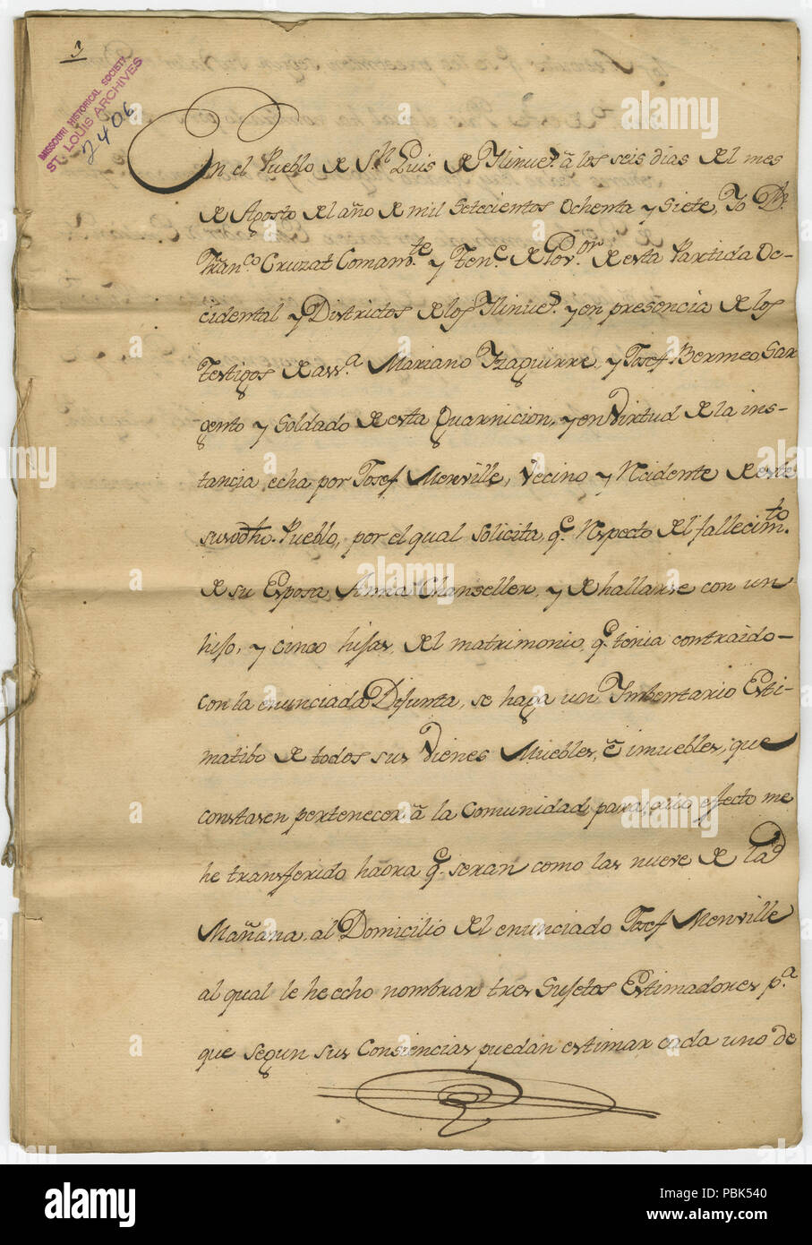 810 Inventario di Anne Chancellier's wagon, moglie di Giuseppe Mainville, 1787 Foto Stock