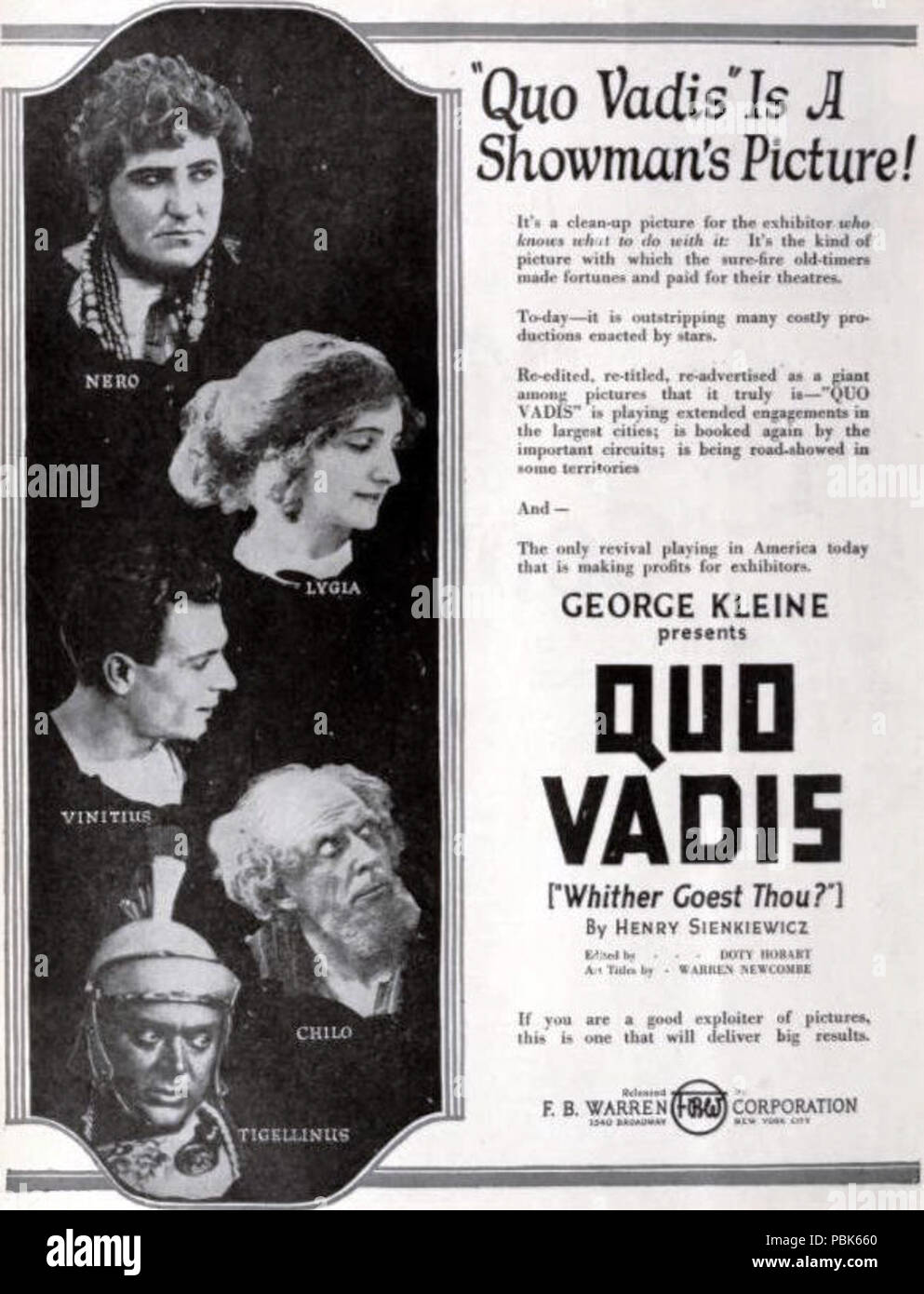 1240 Quo Vadis (1913) - 8 Foto Stock