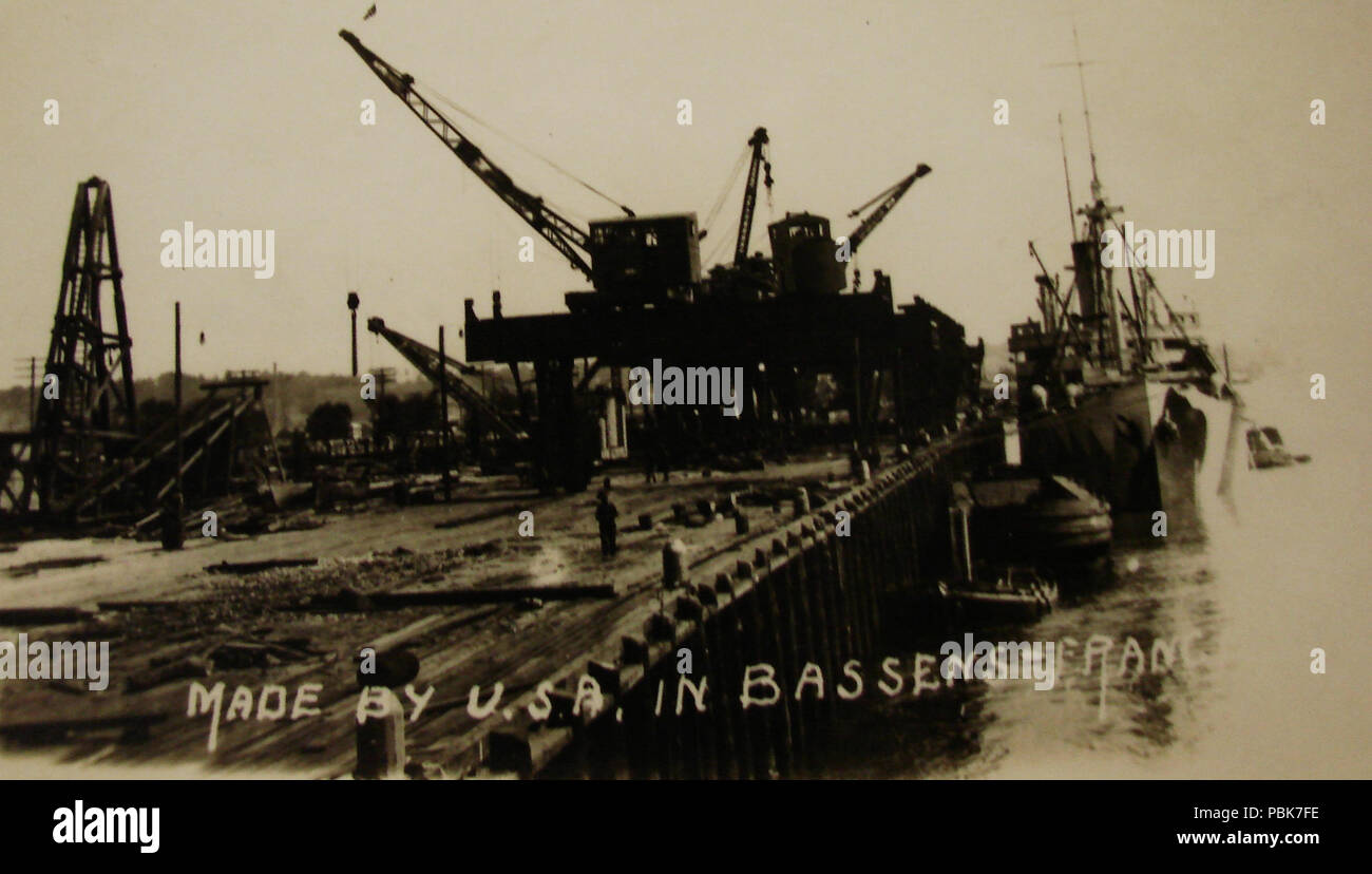 1825 Vue des infrastructures du Port de Bassens Foto Stock