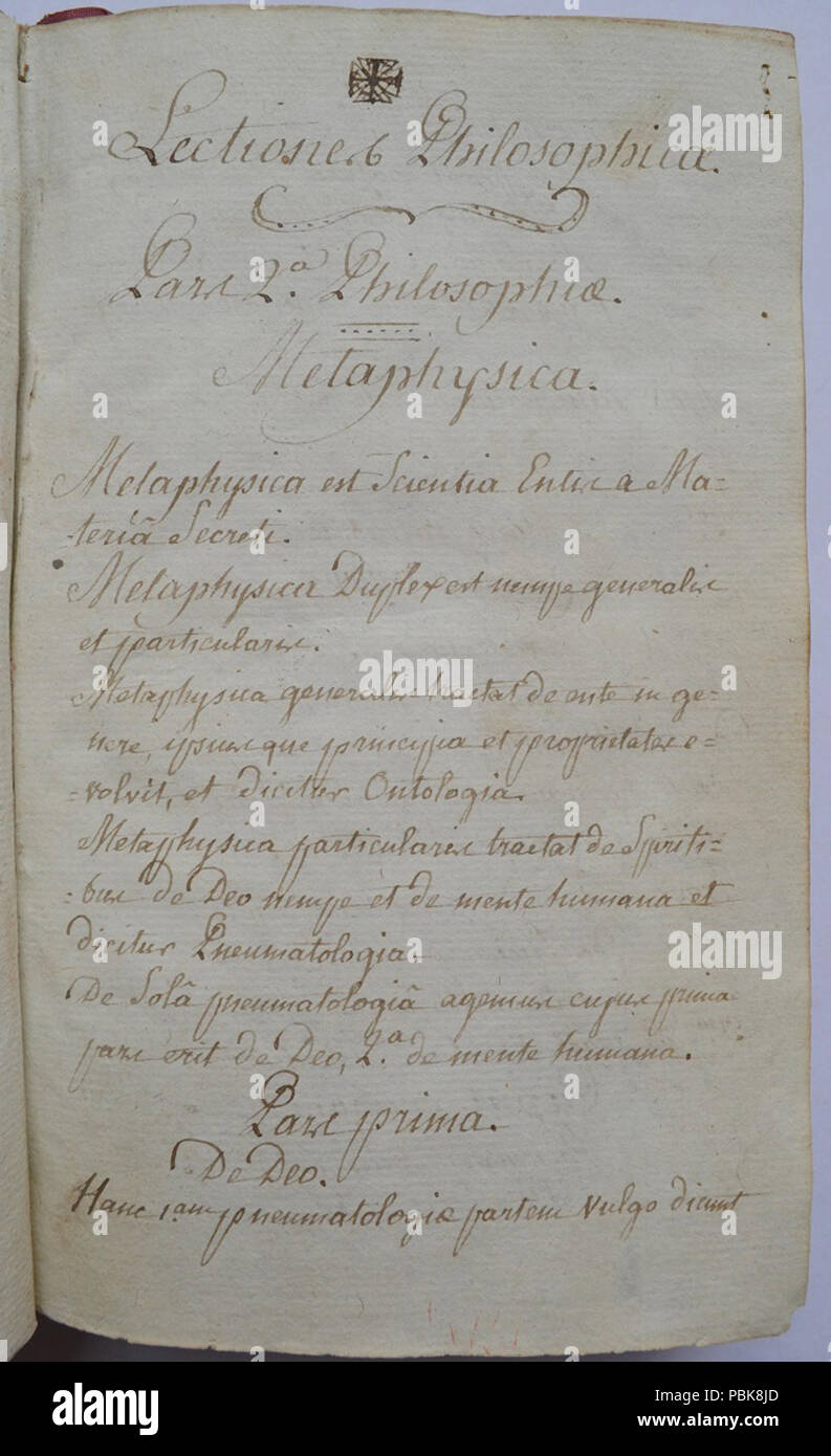 1067 ms pigne metaphysica 1790 009 Foto Stock
