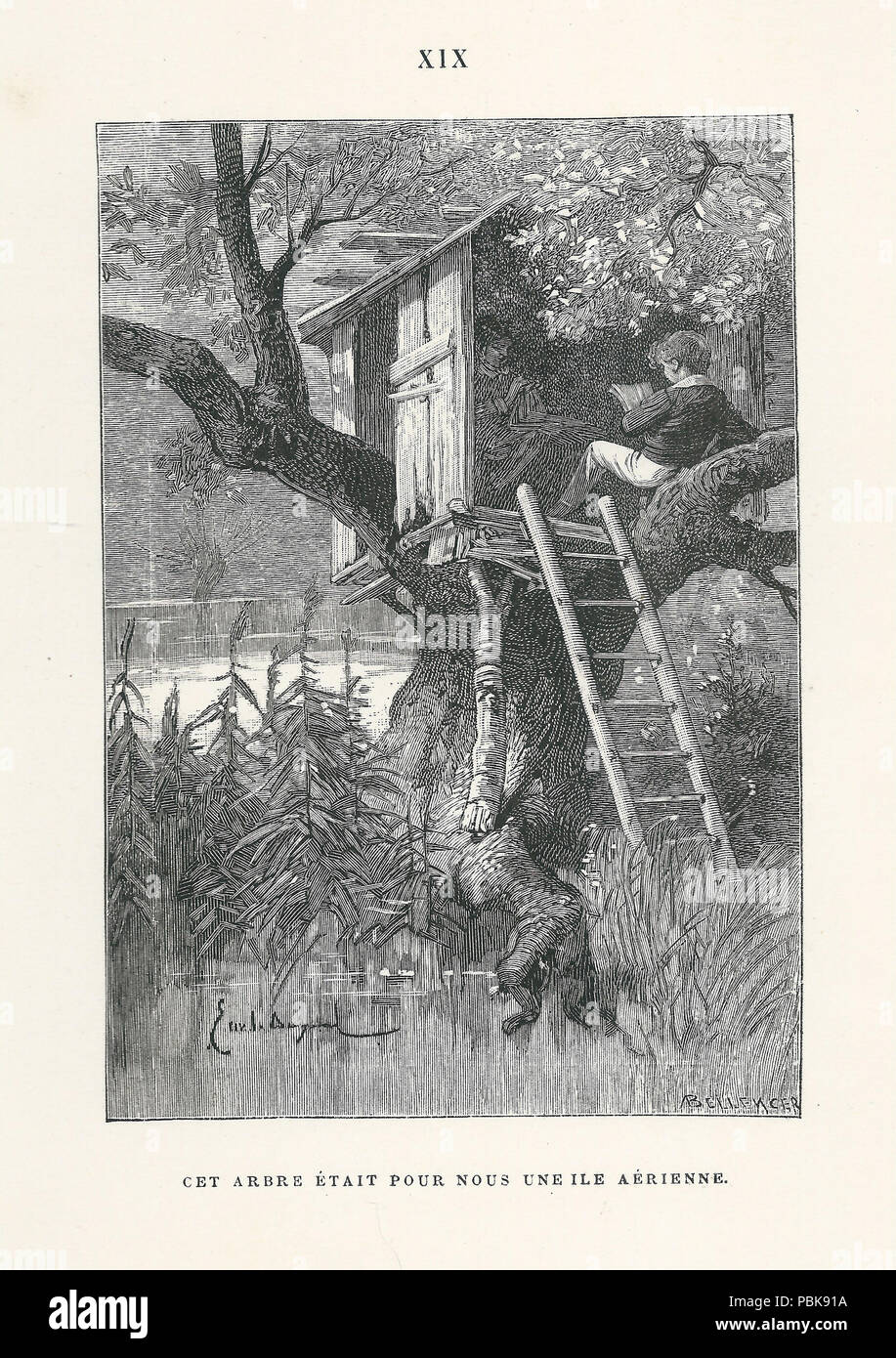 1568 Stahl-Bayard-1881-Les Quatres Peurs de notre Général-19 Foto Stock