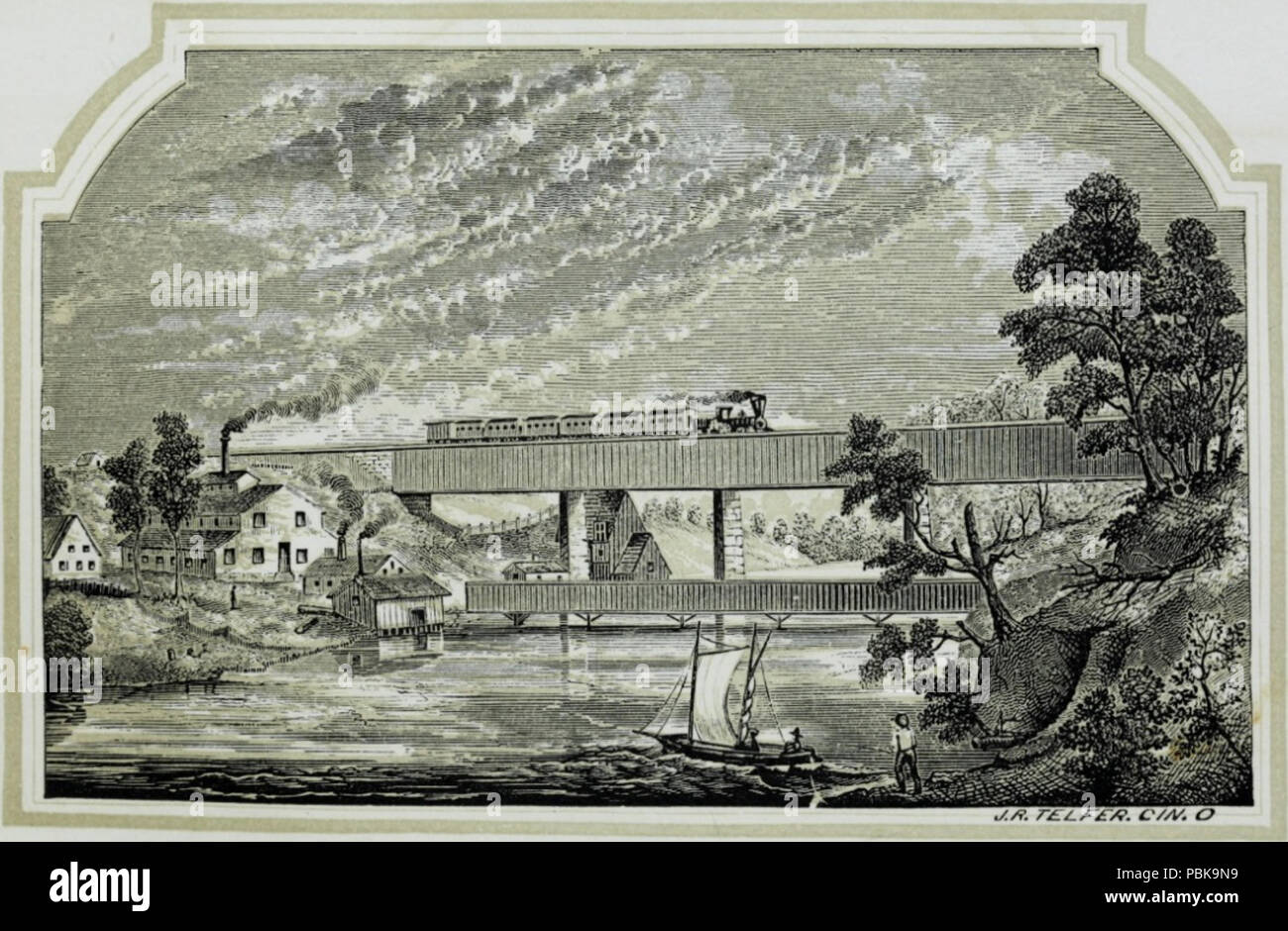 725 Grand River Bridge - Cleveland Painesville e Ashtabula RR Foto Stock