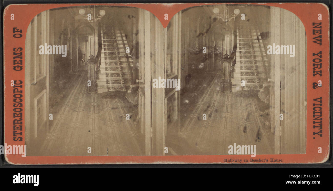 739 Corridoio in Beecher's house, da Robert N. Dennis raccolta di vista stereoscopica Foto Stock