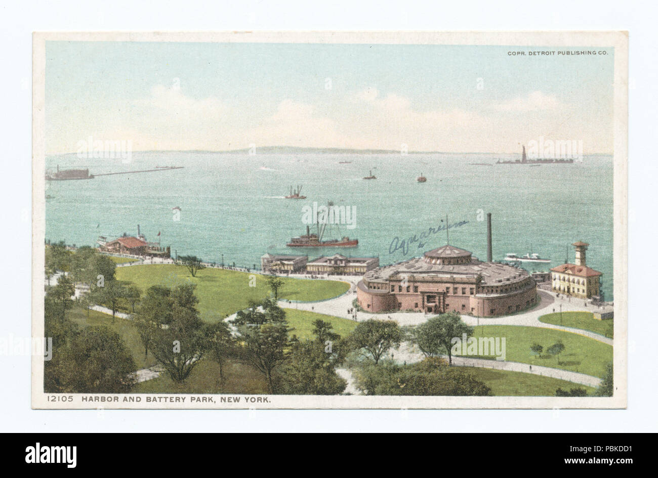 742 Harbour e Battery Park, New York, N. Y (NYPL b12647398-69763) Foto Stock