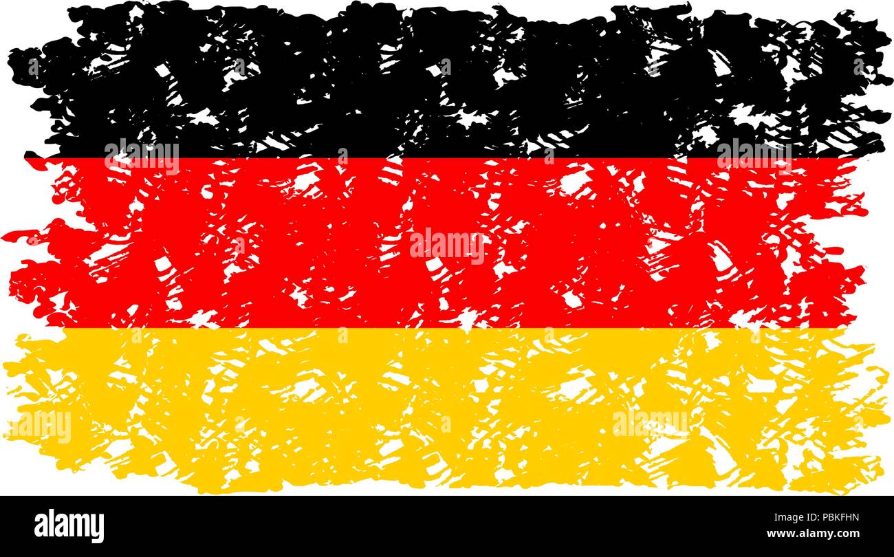 Texture tedesco grunge gomma timbro isolato su sfondo bianco. Vector graffiato texture e patriottica bandiera illustrazione della nazione Illustrazione Vettoriale