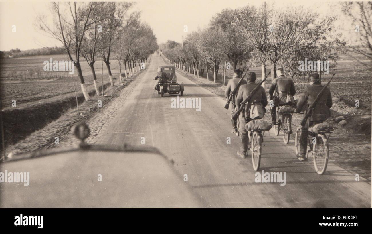 Vintage fotografia dell'esercito tedesco durante l'occupazione della Polonia nel 1939 Foto Stock