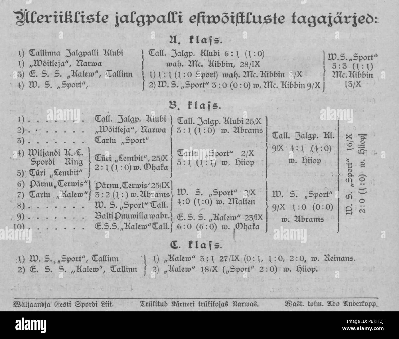 822 Jalgpalli EMV 1921 Foto Stock