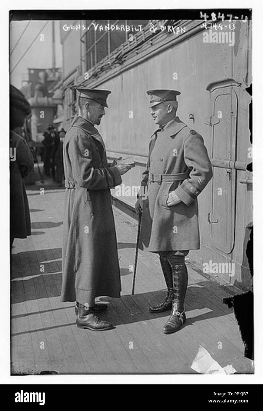 837 Giovanni Francesco O'Ryan e Cornelius Vanderbilt III circa 1918 Foto Stock
