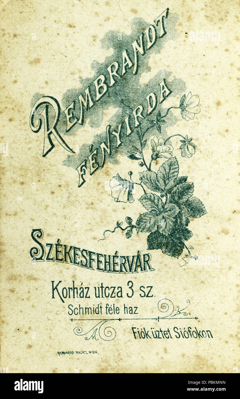 871 Kórház utca 3., Rembrandt fényírda una Schmidt féle házban. Fortepan 85736 Foto Stock