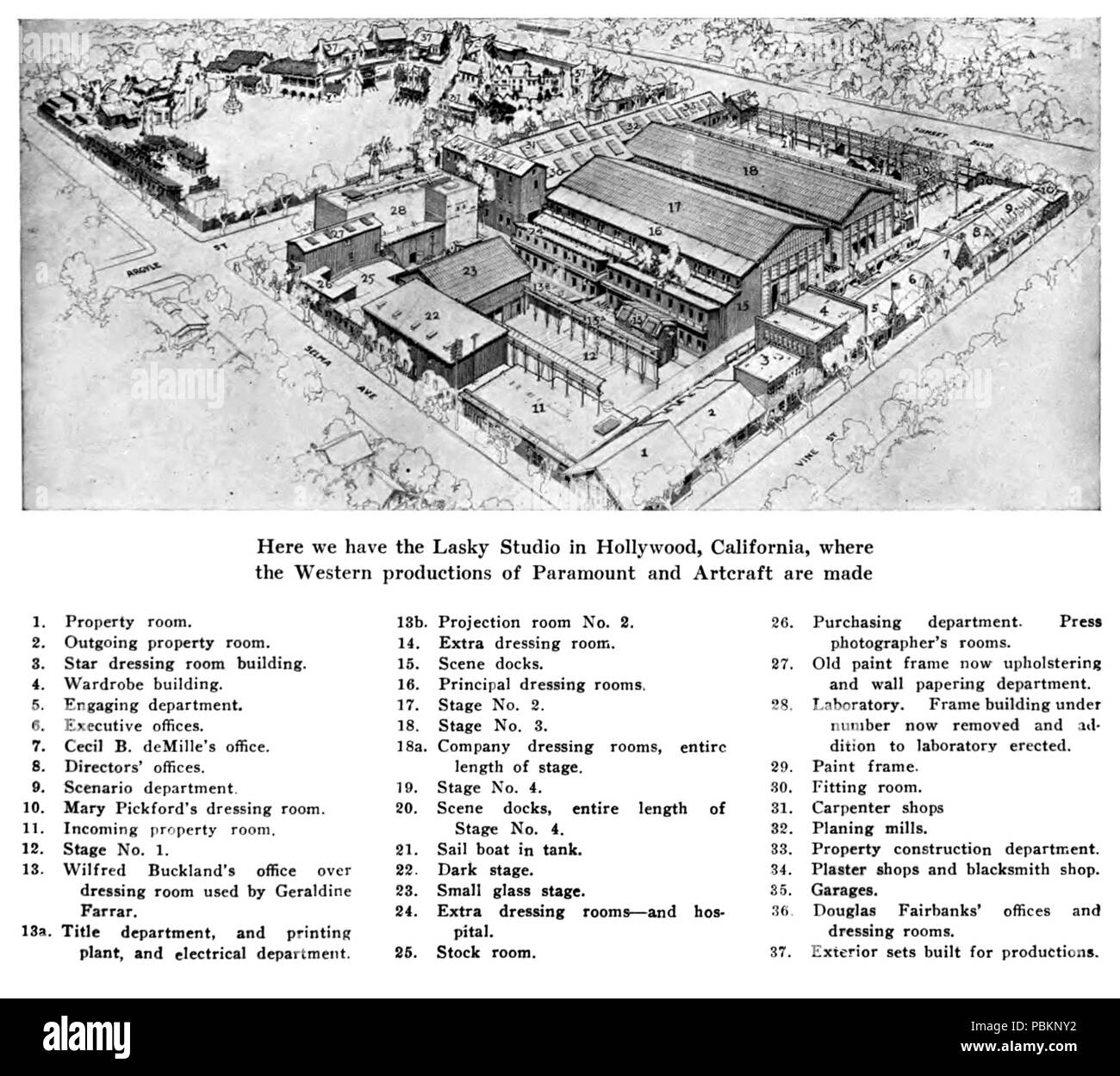 886 Lasky-Studio-Hollywood-1918 Foto Stock