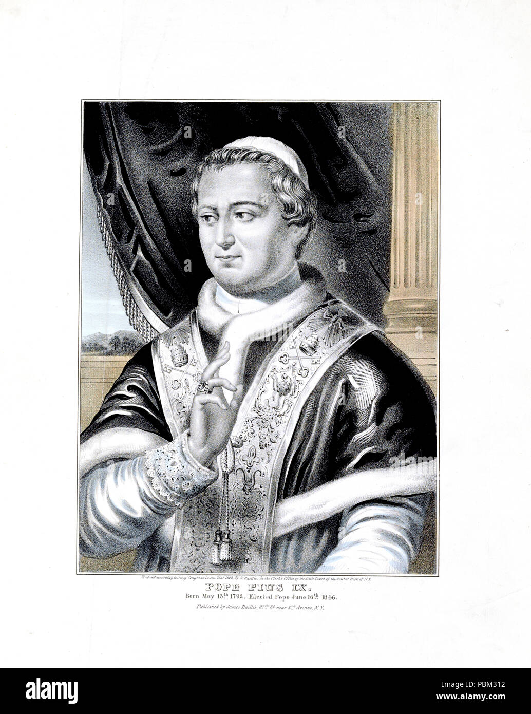 Papa Pio IX. Nato il 13 maggio 1792. Eletto Papa il 16 giugno 1846 Foto Stock