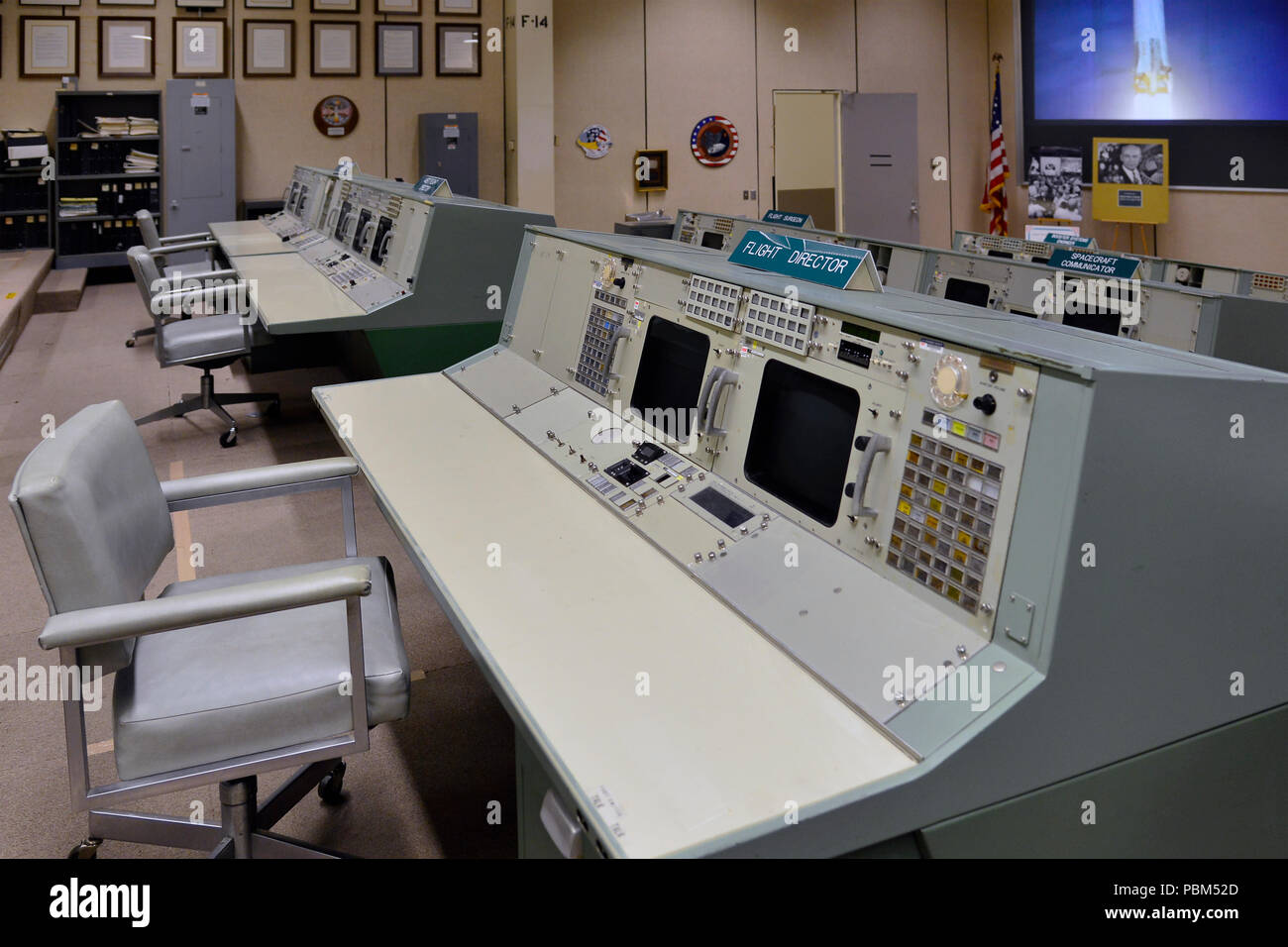 La NASA Apollo Mission Control Foto Stock