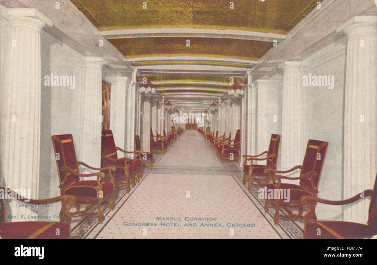 806 interno del corridoio di marmo, Hotel per congressi e Allegato (BNI 415388) Foto Stock