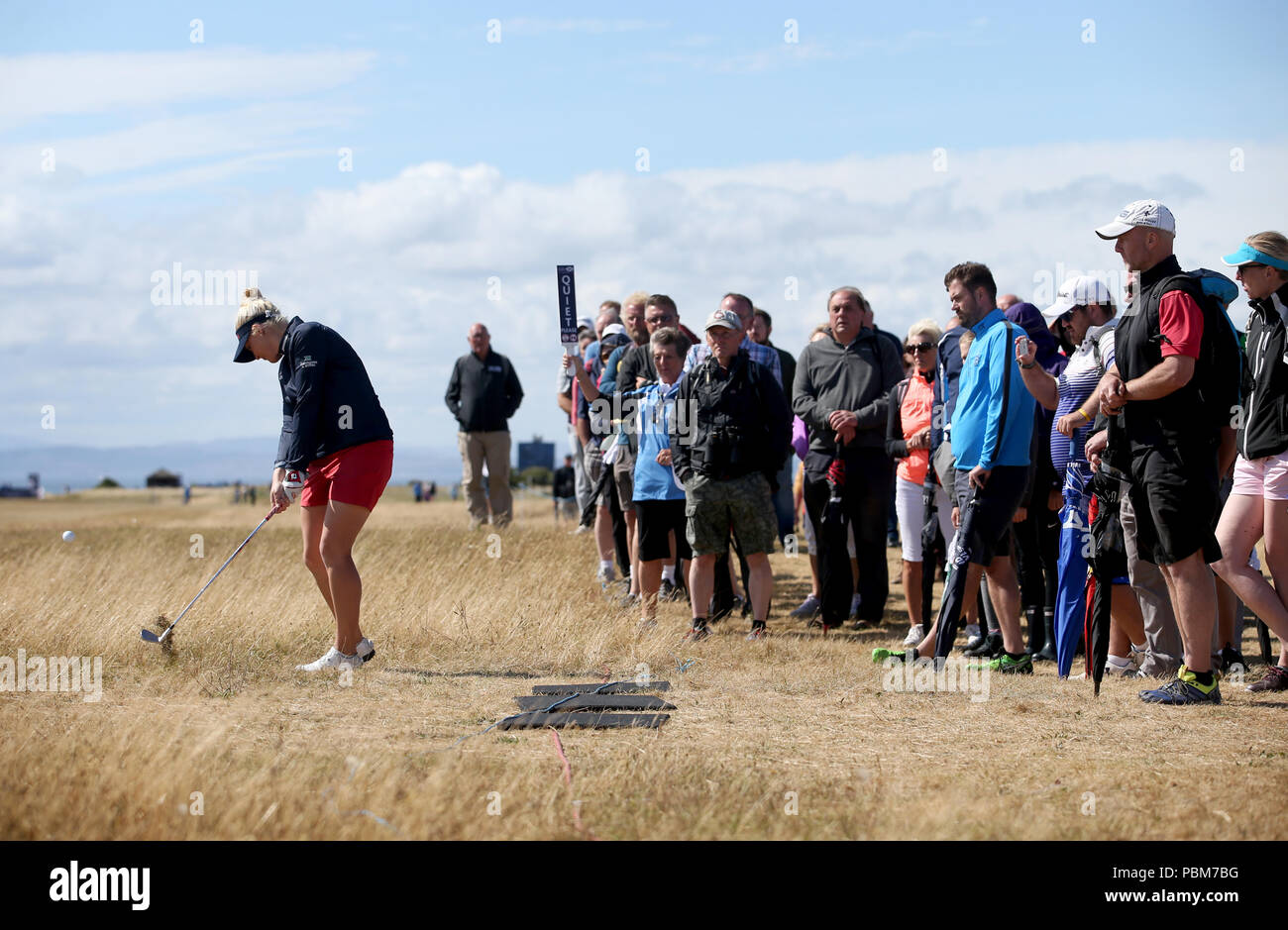 Charley Hull in Inghilterra il 16° giorno del terzo anno dell'Aberdeen Standard Investments Ladies Scottish Open del 2018 al Gullane Golf Club. STAMPA ASSOCIAZIONE Foto, Foto data: Sabato 28 luglio 2018. Il credito fotografico dovrebbe essere: Jane Barlow/PA Wire. Foto Stock