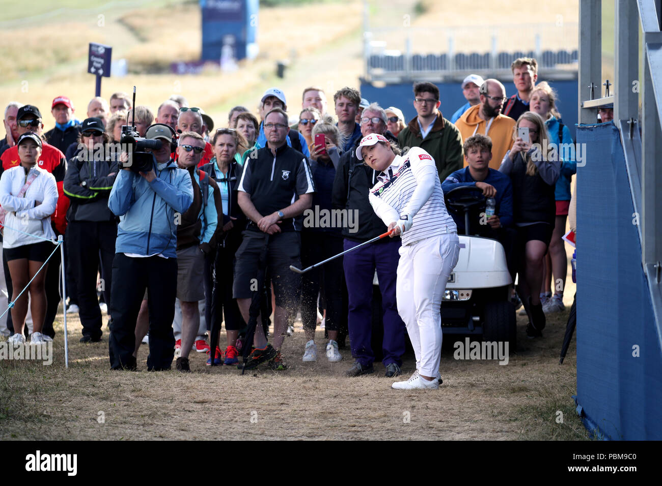 Ariya Jutanugarn in Thailandia il 18° giorno del terzo giorno dell'Aberdeen Standard Investments Ladies Scottish Open 2018 al Gullane Golf Club. STAMPA ASSOCIAZIONE Foto, Foto data: Sabato 28 luglio 2018. Il credito fotografico dovrebbe essere: Jane Barlow/PA Wire. Foto Stock