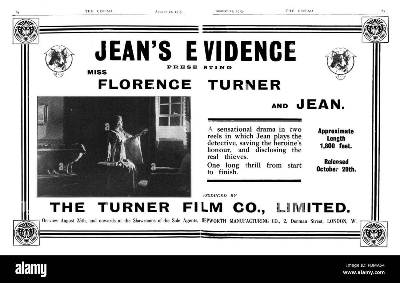 829 Jean-Evidence-Double-Page-Spread-1913 Foto Stock